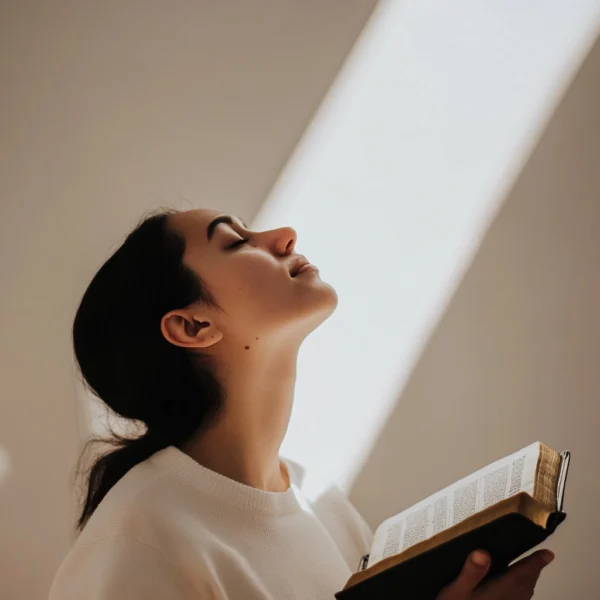 Woman deep in prayer